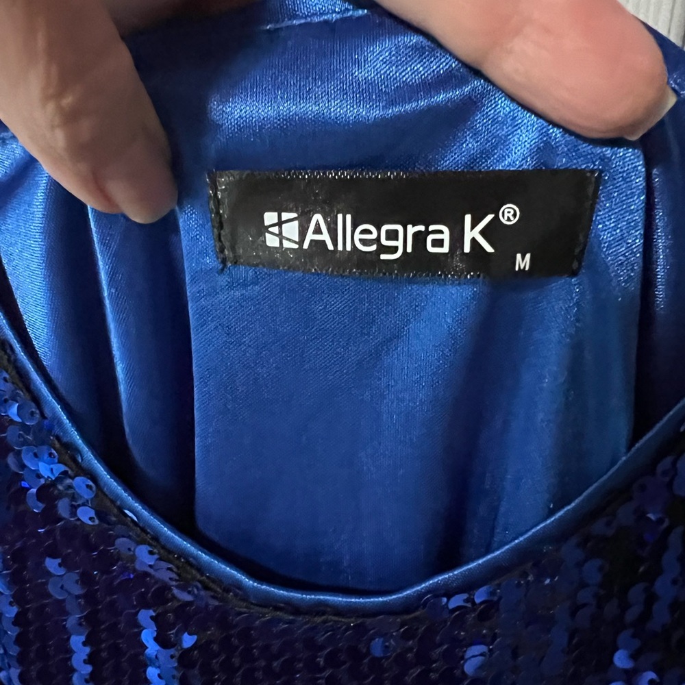 Allregra K royal blue sequin party/new years eve dress size M; like new - Picture 2 of 10